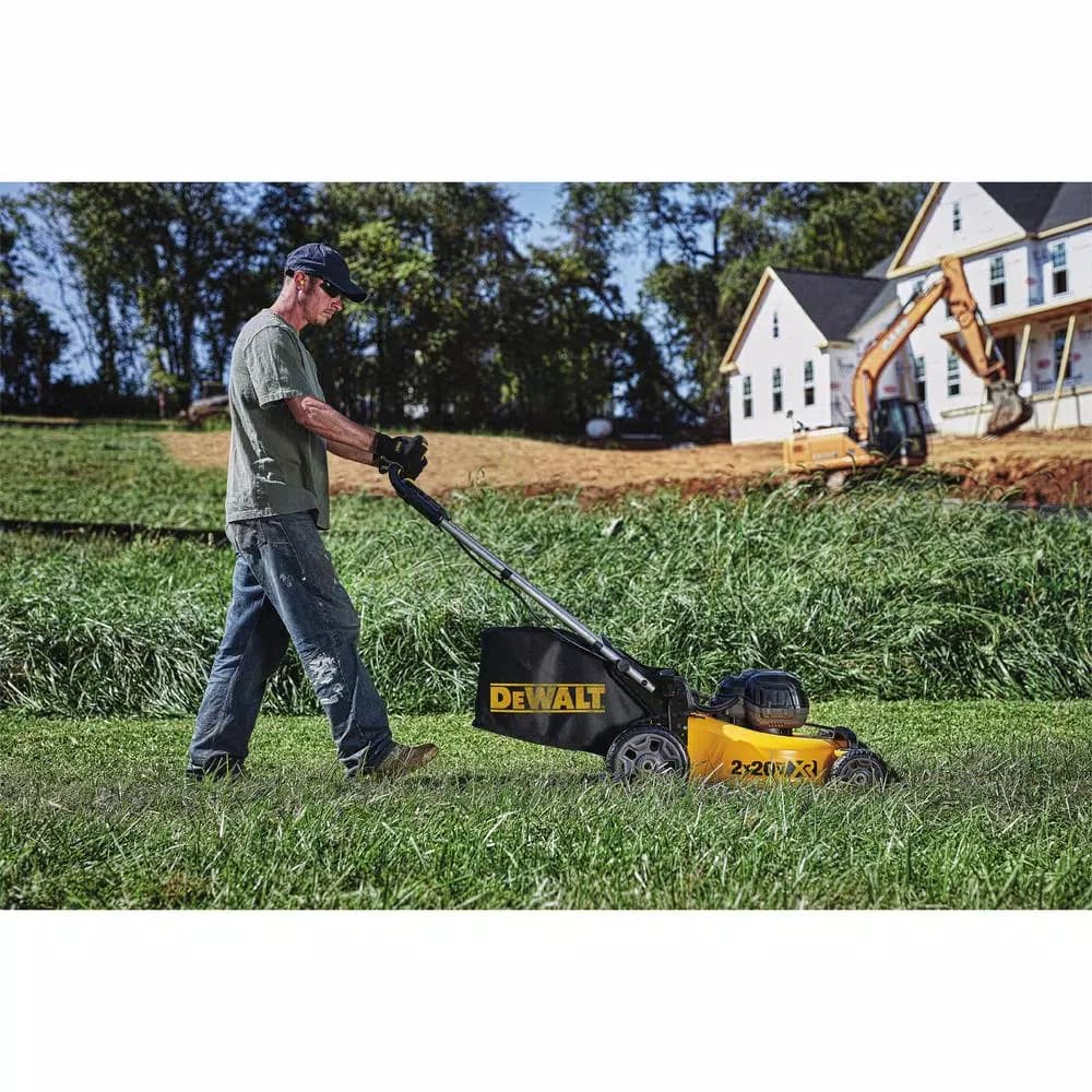 DEWALT 20 in. 20V MAX Cordless Walk Behind Push Lawn Mower with (2) 5.0 Ah Batteries and Charger