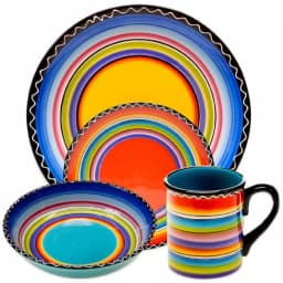 Certified International Tequila Sunrise 16-Piece Ceramic Dinnerware Set, Multi-Color Hand-Painted Design, Service for 4 thumbnail 1
