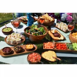 Acaciaware 12-Piece Acacia Wood Round Dip and Nut Bowl Set with Spoons thumbnail 2