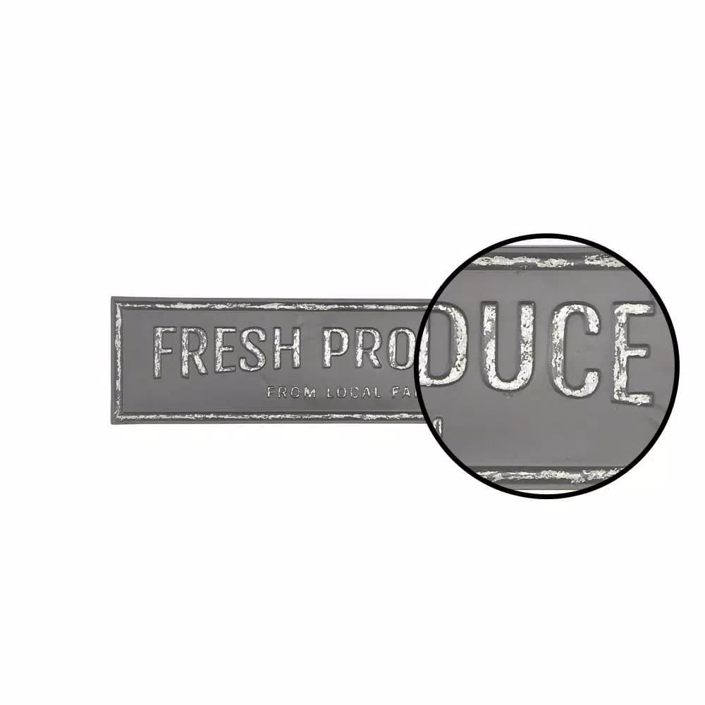 LITTON LANE Fresh Produce From Local Farm Iron Decorative Sign - Rustic Farmhouse Wall Decor