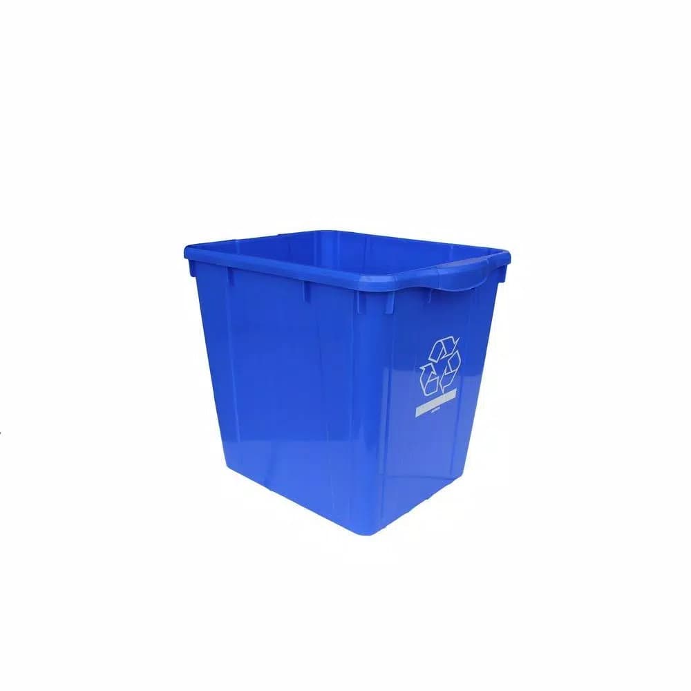 Enviro World 15 Gal. Blue Recycling Bin with Built-in Handles