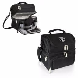 ONIVA Pranzo Oakland Raiders Black Insulated Lunch Bag with Cutlery Set thumbnail 2