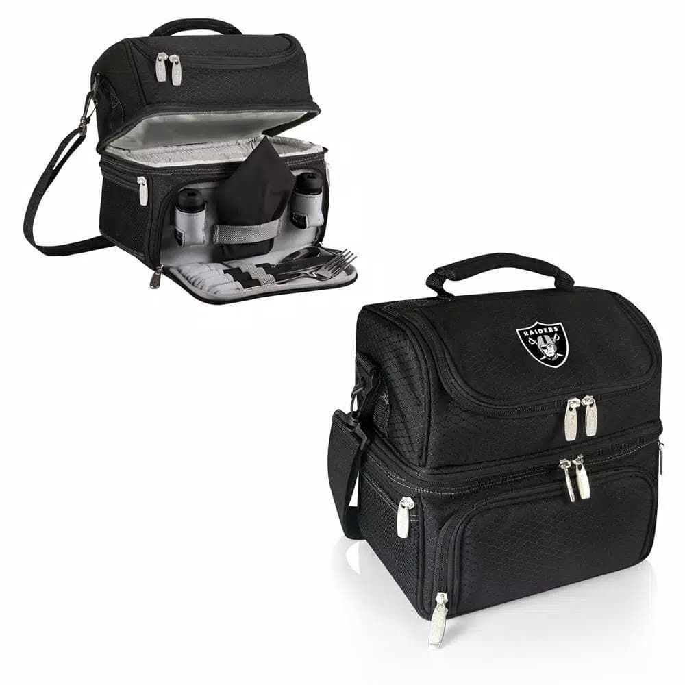ONIVA Pranzo Oakland Raiders Black Insulated Lunch Bag with Cutlery Set