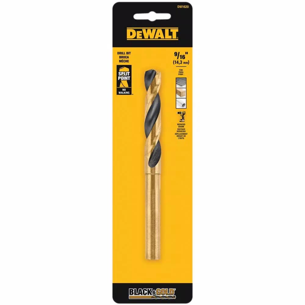 DEWALT 9/16 in. Black Oxide Twist Drill Bit with 1/2 in. Shank