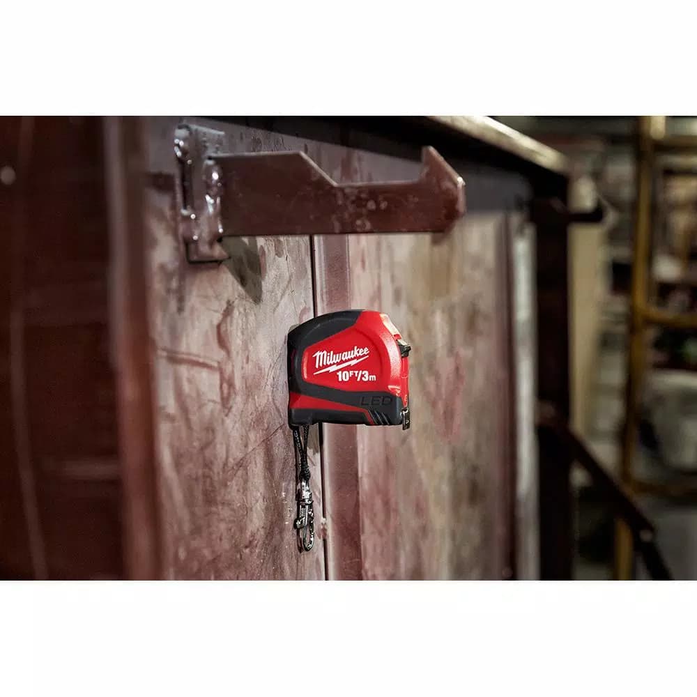 Milwaukee 10 ft. Keychain Tape Measure with LED Light and Magnetic Back
