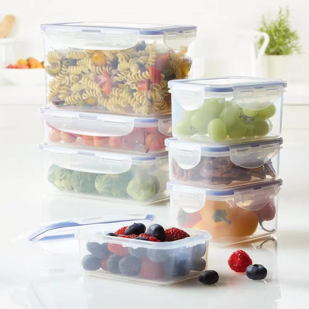 LOCK & LOCK Easy Essentials 18-Piece Food Storage Container Set with Airtight Lids, BPA-Free Plastic