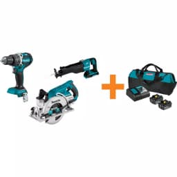 Makita 18V LXT Brushless Cordless Combo Kit: Hammer Driver-Drill, 7-1/4 in. Circular Saw, Reciprocating Saw & Starter Pack thumbnail 1