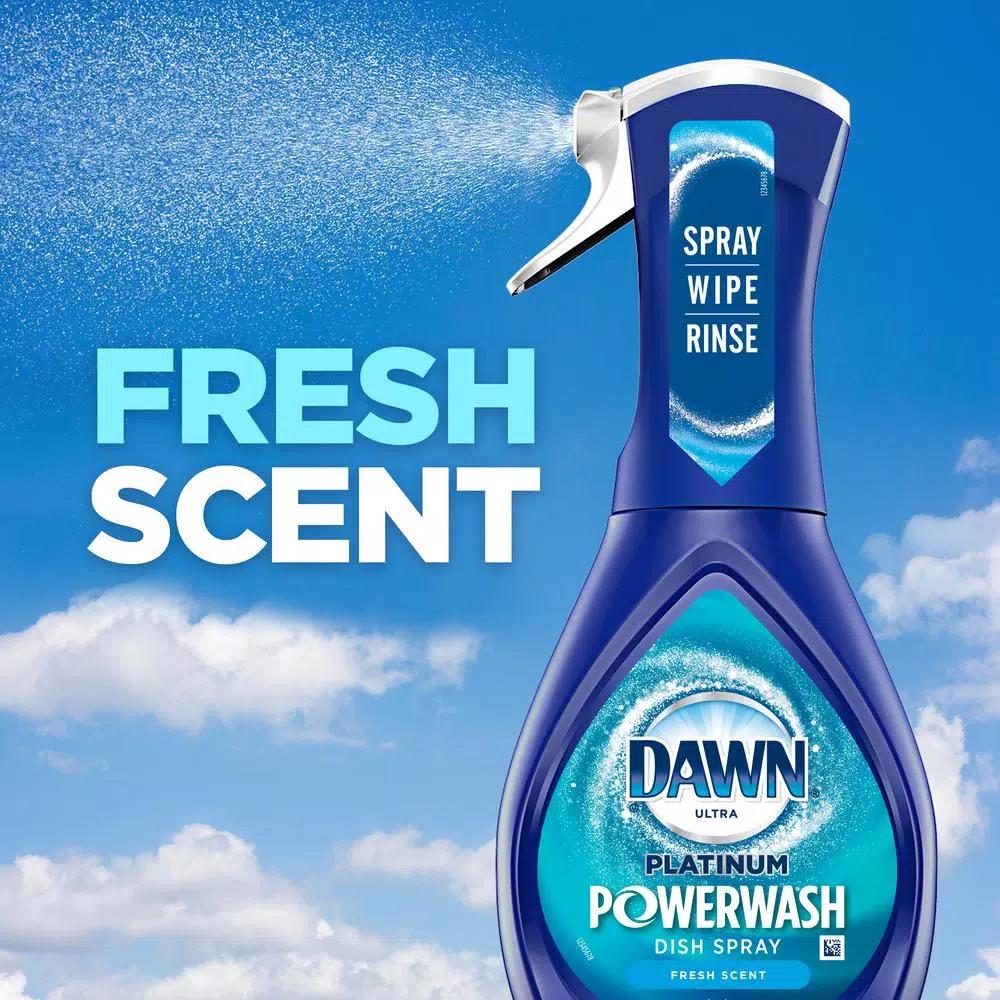 Dawn Platinum Powerwash Dish Spray Fresh Scent Bundle - 1 Starter Kit (16 oz) + 1 Refill (16 oz)