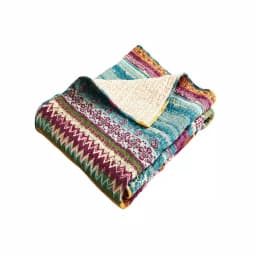 Greenland Home Fashions Southwest Multicolored Quilted Cotton Throw Blanket, Reversible Native American Motif thumbnail 3
