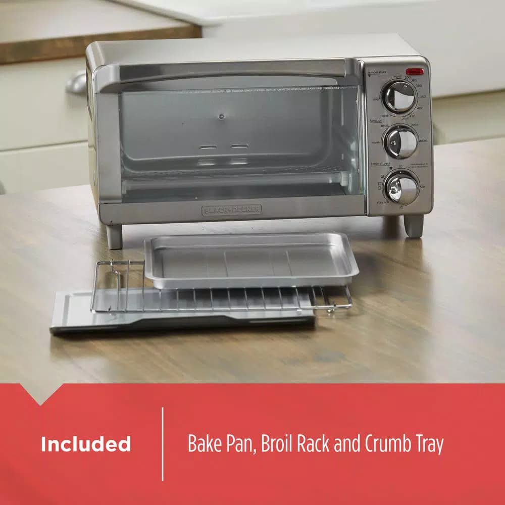 BLACK+DECKER Black + Decker 4-Slice Stainless Steel Convection Toaster Oven
