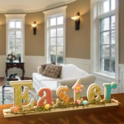 National Tree Company 18 in. Handcrafted Easter Sign - Colorful 3D Wooden Tabletop Decoration thumbnail 4