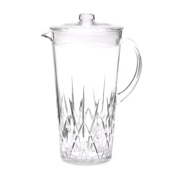 Q Squared Aurora 2.1 Qt. Crystal-Cut Tritan Pitcher, Clear