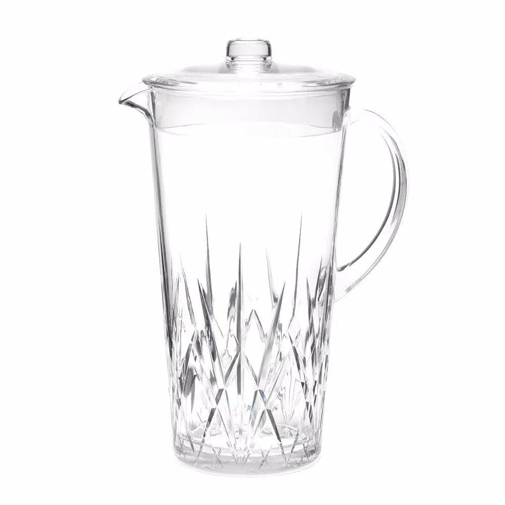 Q Squared Aurora 2.1 Qt. Crystal-Cut Tritan Pitcher, Clear