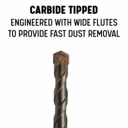 Drill America 5-Piece Carbide Tipped SDS-Plus Masonry Hammer Drill Bit Set, 1/4 in. - 1/2 in. thumbnail 4