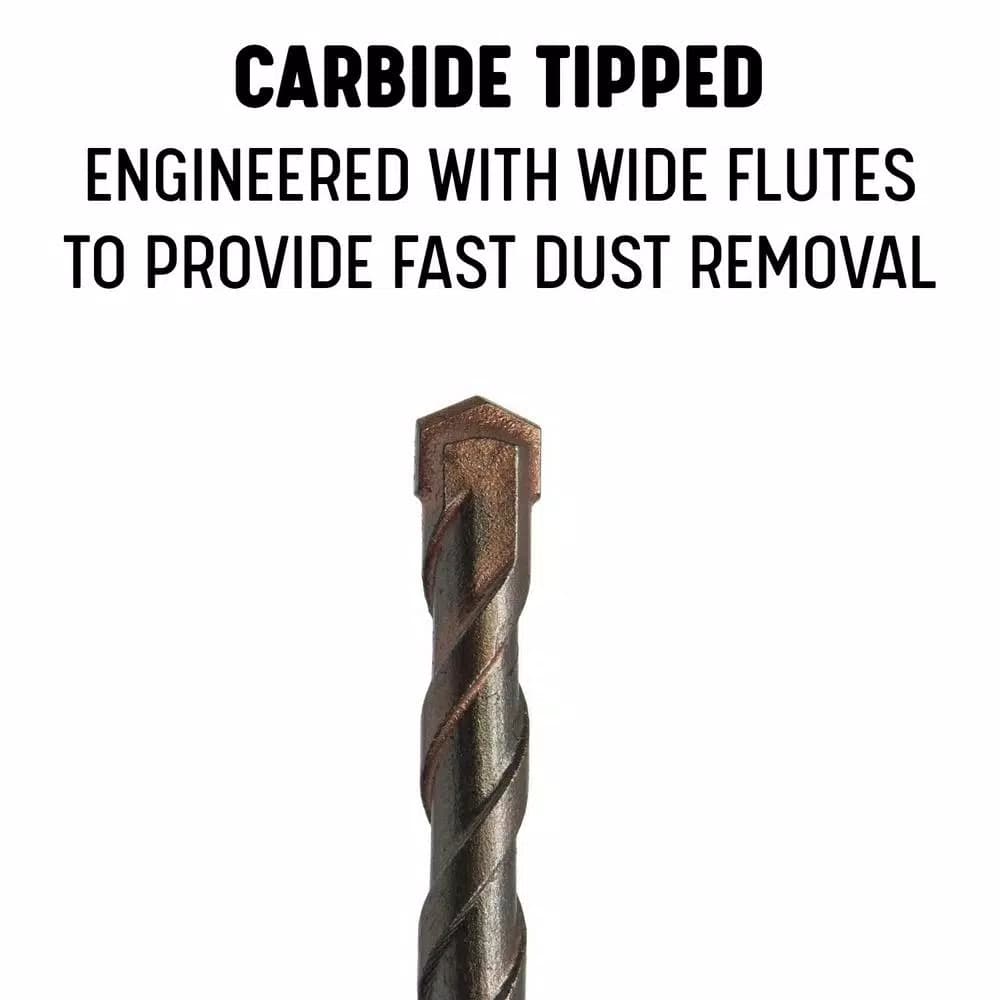 Drill America 5-Piece Carbide Tipped SDS-Plus Masonry Hammer Drill Bit Set, 1/4 in. - 1/2 in.