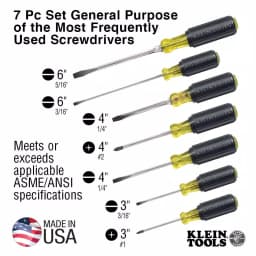 Klein Tools 7-Piece Assorted Screwdriver Set with Cushion Grip Handles thumbnail 3