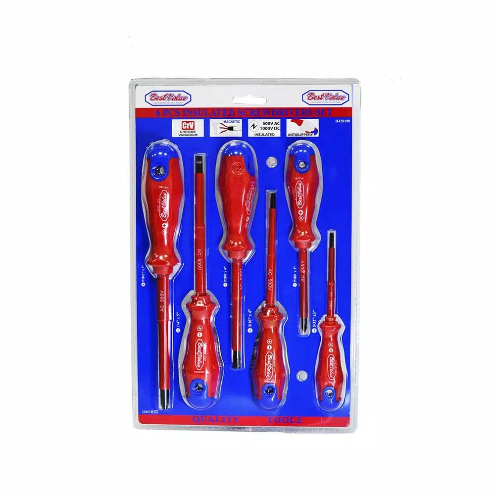Best Value 6-Piece Insulated Screwdriver Set with Magnetic Tips, CR-V Steel