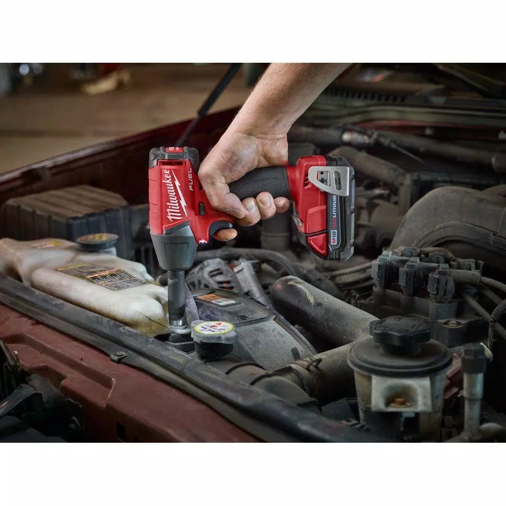Milwaukee M18 FUEL 3/8 in. Compact Impact Wrench Kit w/ (2) 2.0 Ah Batteries & Charger