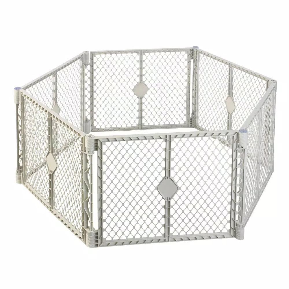 Unbranded North States Super Yard Classic 6-Panel Portable Play Yard, Gray