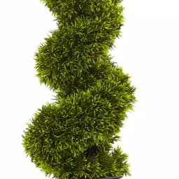 Nearly Natural 3 ft. Grass Spiral Topiary with Gray Deco Planter thumbnail 2