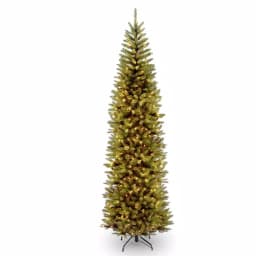 National Tree Company 10 ft. Kingswood Fir Pencil Artificial Christmas Tree with 600 Clear Lights thumbnail 1