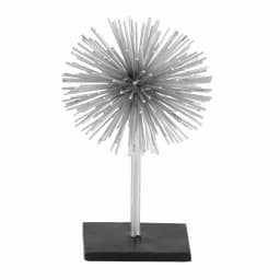 LITTON LANE Set of 3 Metal Starburst Sculptures with Stand - Silver and Black Iron Wire Decor thumbnail 5