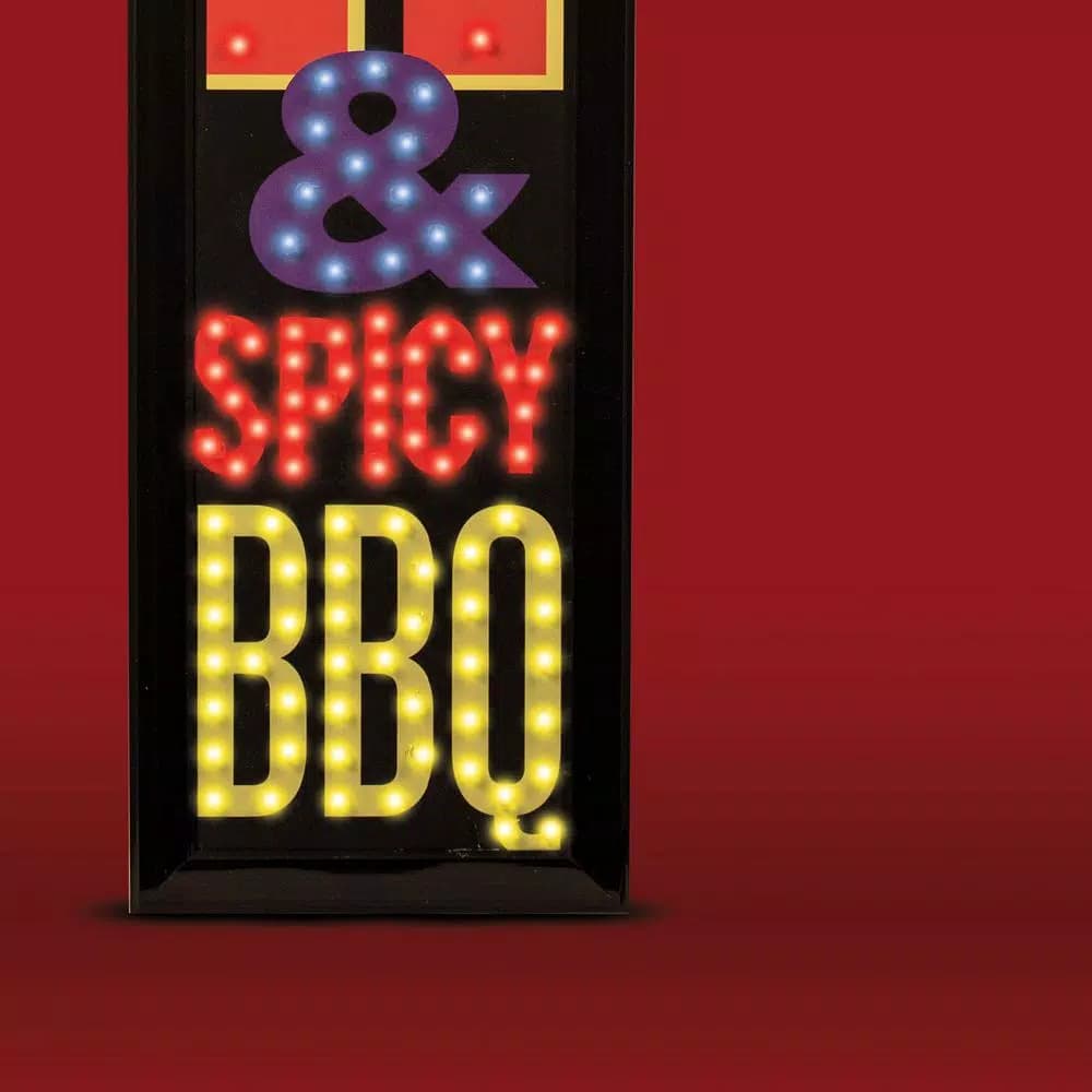 Crystal Art Gallery Cold Beer & Spicy BBQ LED Framed Marquee Sign