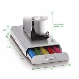 Mind Reader Anchor Nespresso Capsule Storage Drawer, Silver 50-Capacity Espresso Pod Organizer thumbnail 7