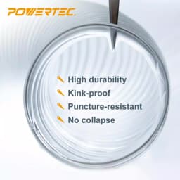 POWERTEC 4 in. x 10 ft. Flexible PVC Dust Collection Hose with 2 Stainless Steel Key Clamps, Clear thumbnail 4