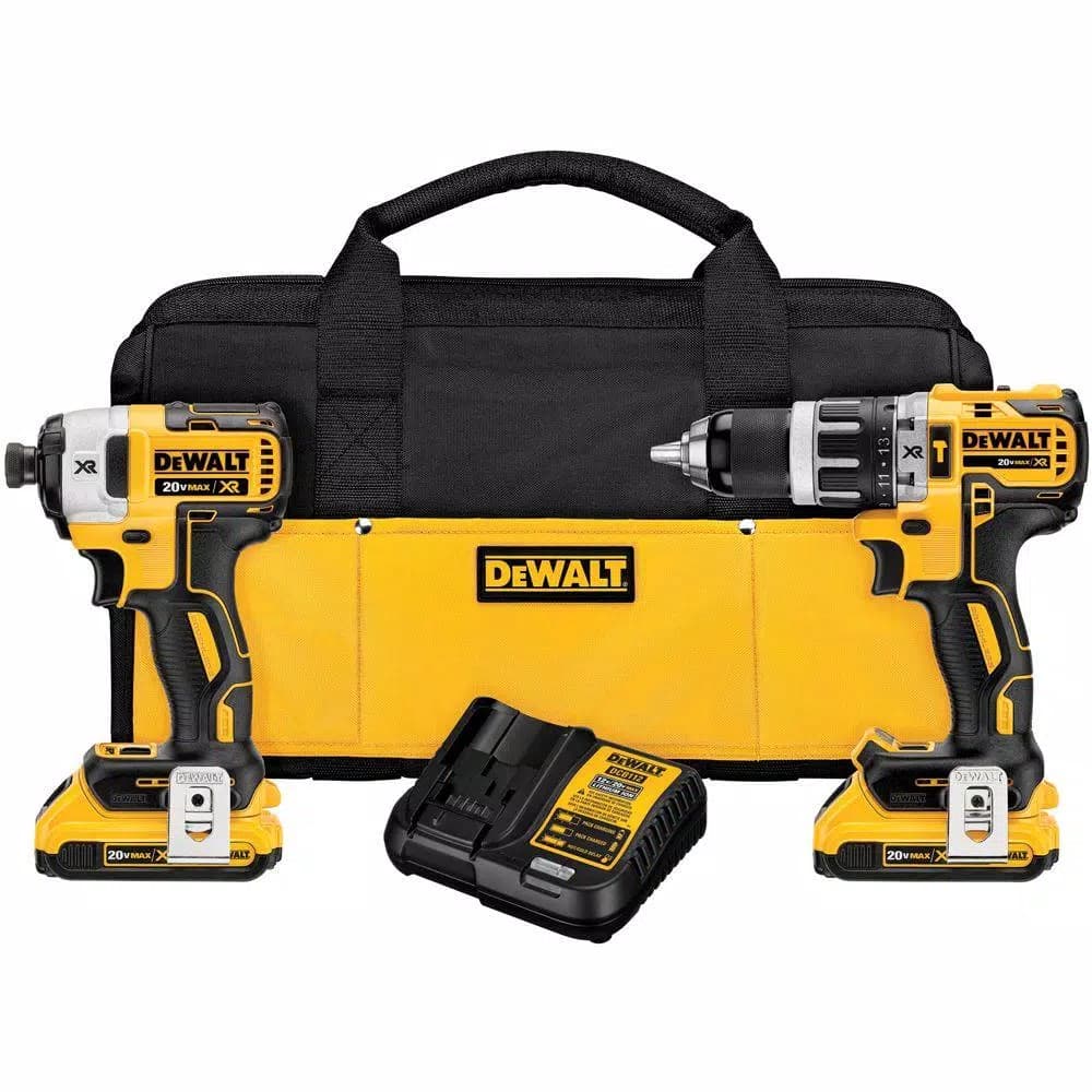 DEWALT 20V MAX XR Brushless Hammer Drill and Impact Driver Combo Kit with (2) 4.0Ah Batteries & Charger