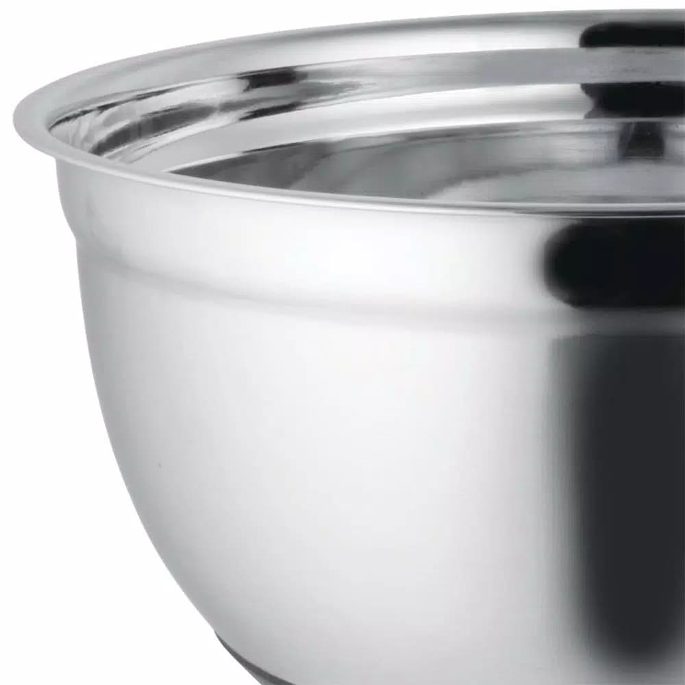 Home Basics Stainless Steel 5 Qt. Mixing Bowl with Non-Skid Silicone Bottom