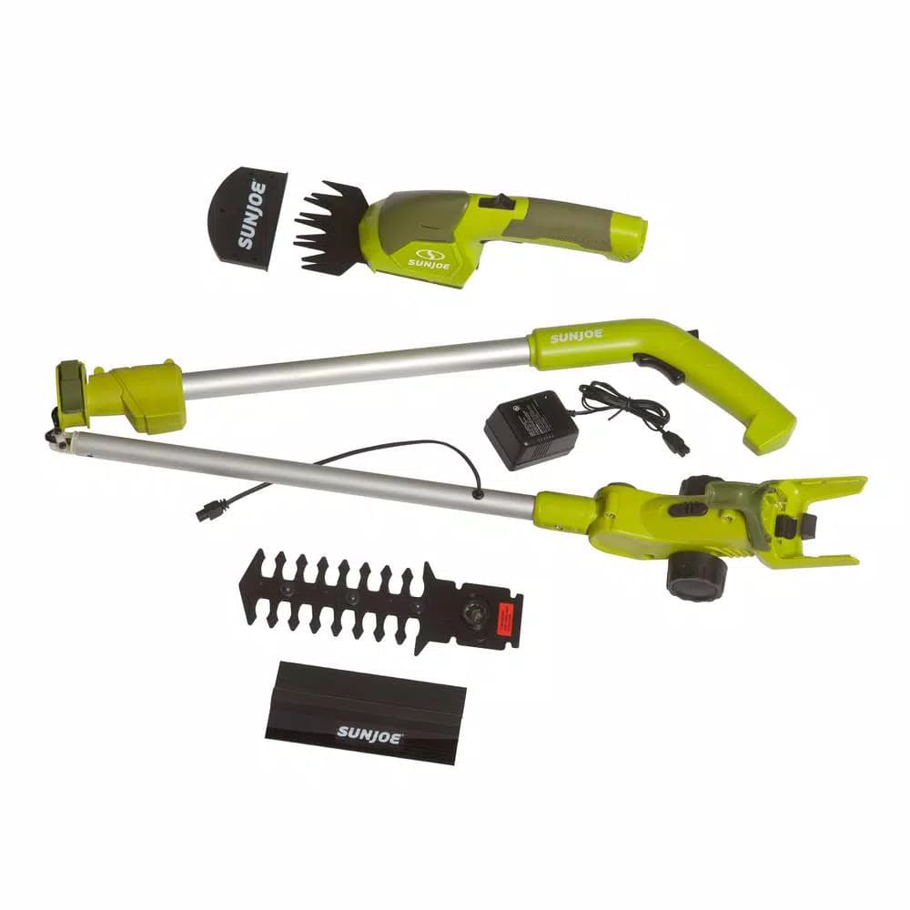 Sun Joe HJ605CC 2-in-1 Cordless Grass Shear and Hedge Trimmer with 3 ft. Extension Pole, 7.2V