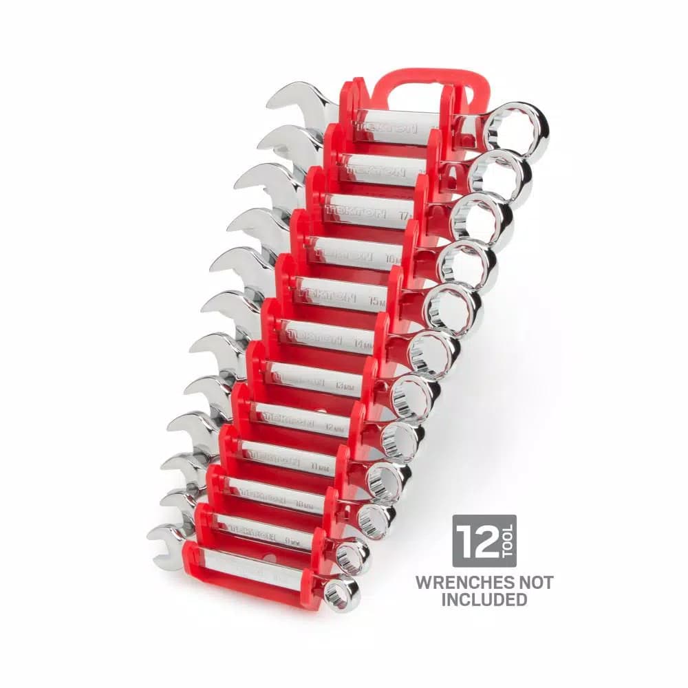 TEKTON 12-Tool Store-and-Go Stubby Wrench Rack Keeper, Red