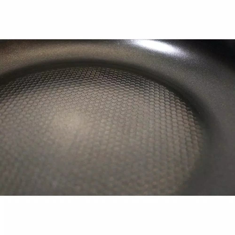 ExcelSteel Professional 12 in. Aluminum Nonstick Frying Pan with Induction Base, Black