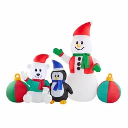 Home Accents Holiday Airblown Inflatables 6.5 ft LED Snowman, Polar Bear, and Penguin Christmas Inflatable thumbnail 1