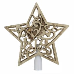 Northlight 10 in. Lighted Wooden Star Christmas Tree Topper with Clear Micro Lights thumbnail 2