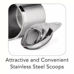 Tramontina Gourmet 8-Piece Stainless Steel Covered Canister and Scoop Set thumbnail 7