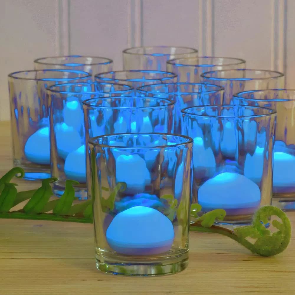 LUMABASE Blue Floating Blimp LED Lights, Waterproof Battery Operated Decorative Lights (12-Count)