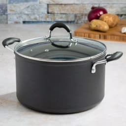 Ecolution Symphony 8 qt. Aluminum Nonstick Stock Pot with Glass Lid, Slate thumbnail 7