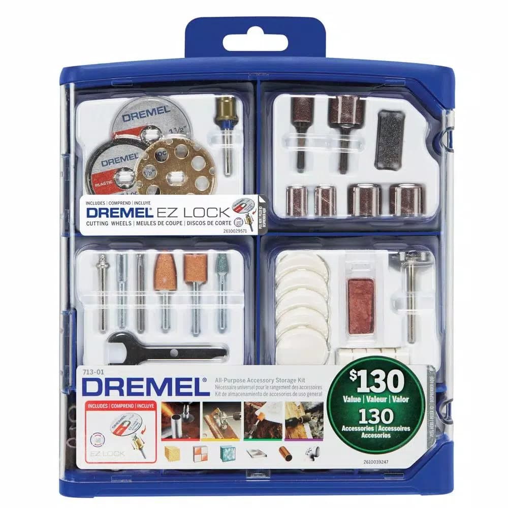 Dremel 130-Piece Rotary Tool Accessory Kit with Reusable Storage Case