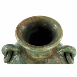 LITTON LANE 23-Inch Distressed Ceramic Amphora Vase - Green, Black, and Yellow Mediterranean Style Floor Vase thumbnail 4