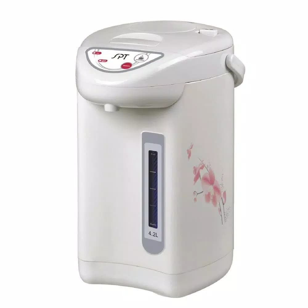 SPT 17.75-Cup White Electric Kettle and Dual-Pump Hot Water Dispenser