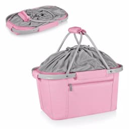 Picnic Time Metro Basket 9 Qt. Pink Collapsible Insulated Picnic Basket & Soft-Side Cooler thumbnail 3
