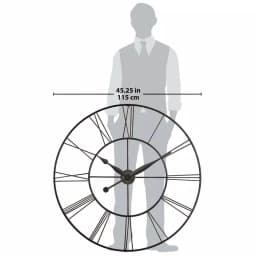 Infinity Instruments Skyscraper XXL 45 in. Oversized Round Wall Clock - Black Metal thumbnail 7