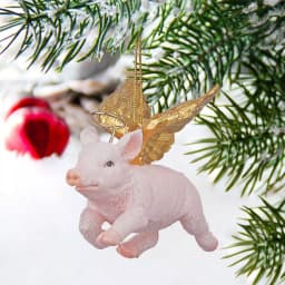 Design Toscano Hog Heaven Flying Pig Angel Holiday Ornament thumbnail 6