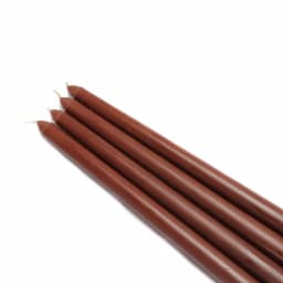 Zest Candle 12-Pack Brown Taper Candles, 12 in. Height for Weddings, Holidays, and Formal Events thumbnail 1