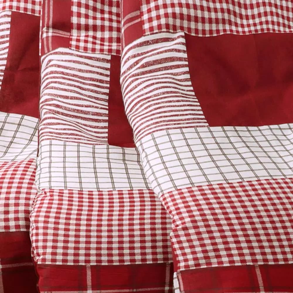 Lush Decor Greenville Red Reversible Plaid Throw Blanket, 100% Cotton, 50 x 60 in