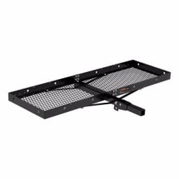 CURT 60" x 20" Black Steel Tray Cargo Carrier with 2" Folding Shank, 500 lbs. Capacity thumbnail 2
