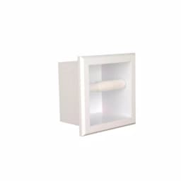 Unbranded Bradford Recessed Toilet Paper Holder, White Plastic with Bevel Frame thumbnail 2