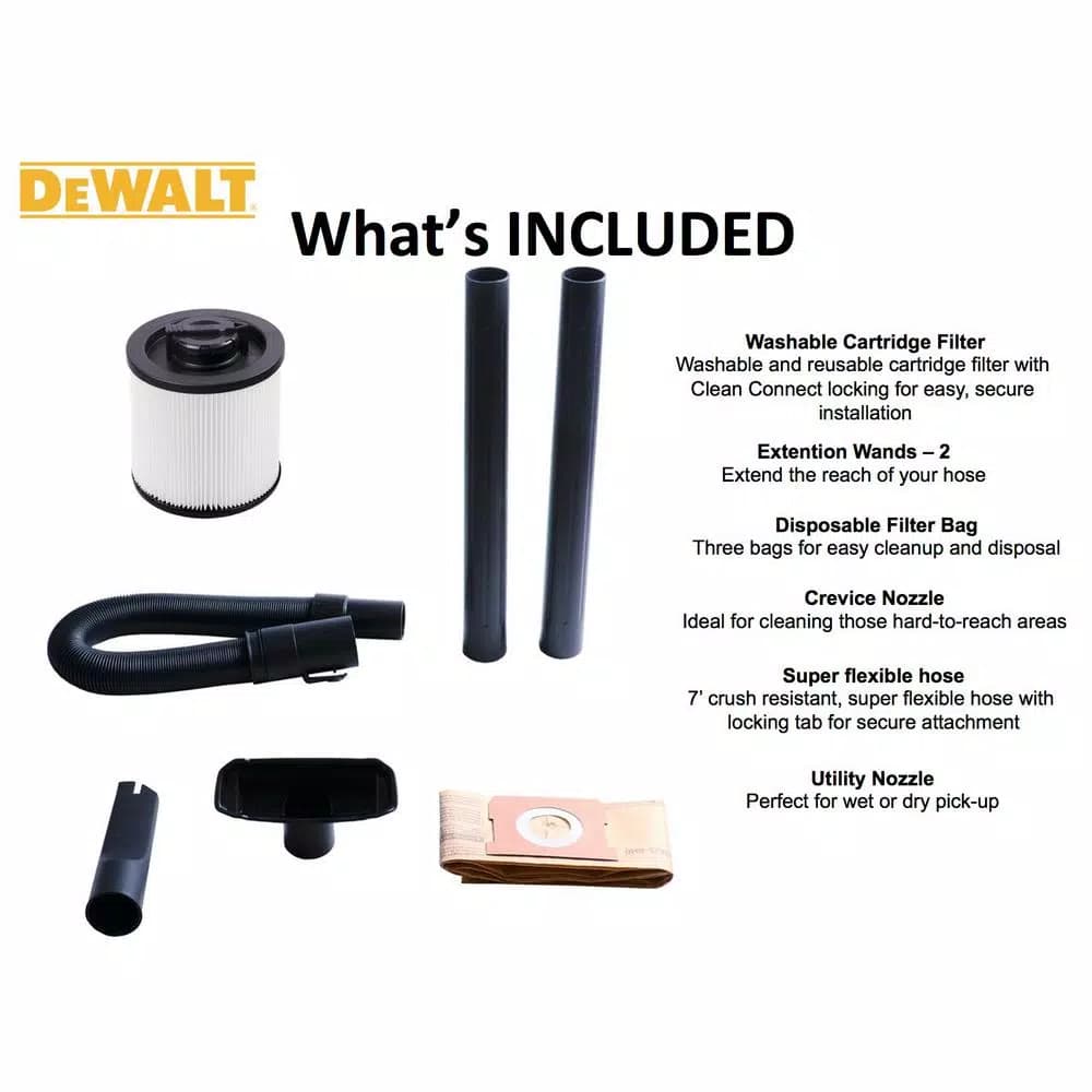 DEWALT 4 Gal. Poly Wet/Dry Vacuum with 5 Peak HP Motor and 20 ft. Power Cord